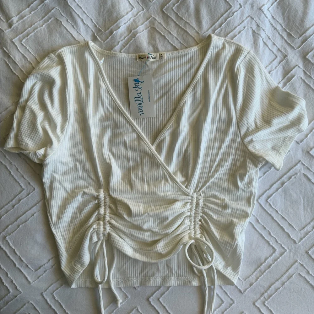 White Ruched Top - Picture 1 of 2